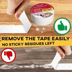 Trazon Carpet Tape Double Sided - Rug Tape Grippers for Hardwood Floors and Area Rugs - Carpet Binding Tape Strong Adhesive and Removable, Heavy Duty Stickers Tape, Residue Free (2 Inch / 5 Yards) - Image 4